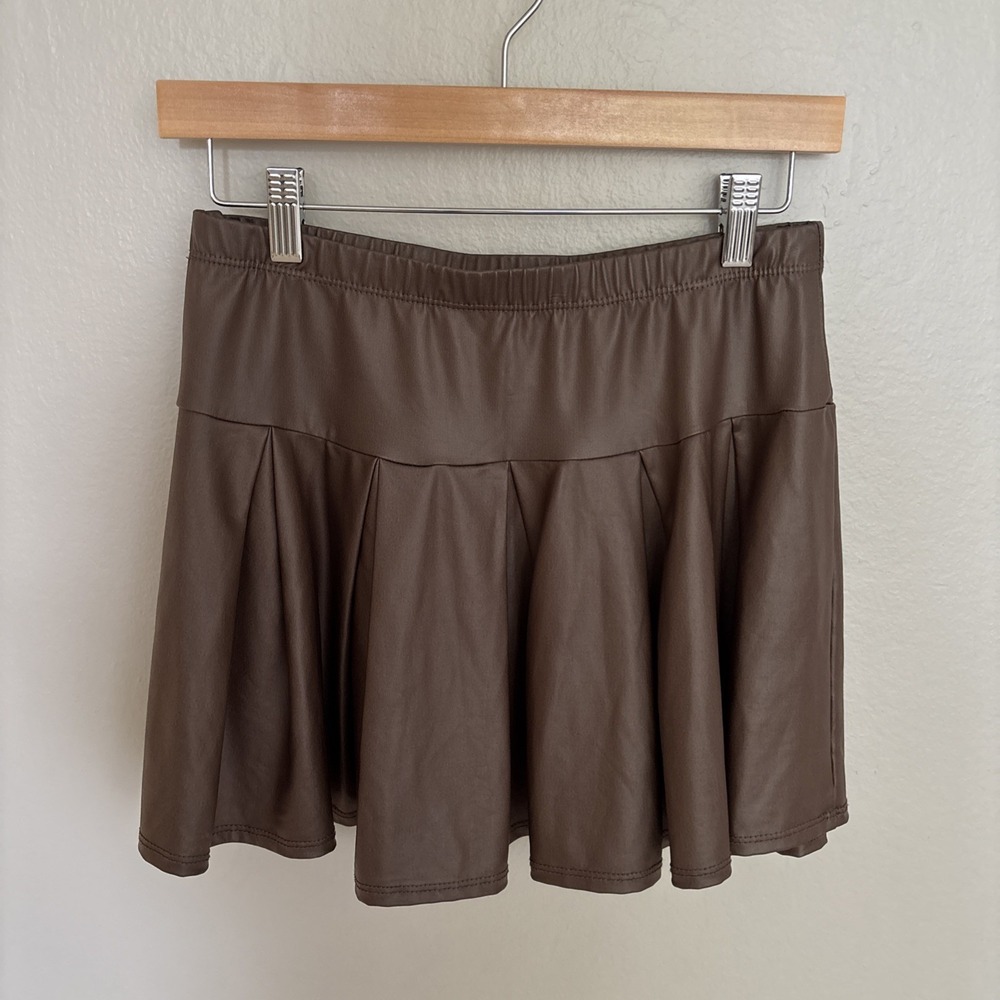Charlotte Russe Y2K Vintage Mini Skirt Preppy Fully Lined Chocolate Brown